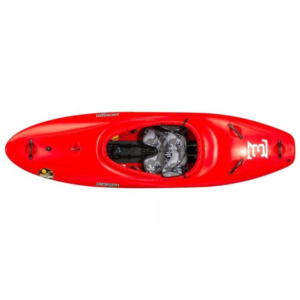 Red kayak on a white background