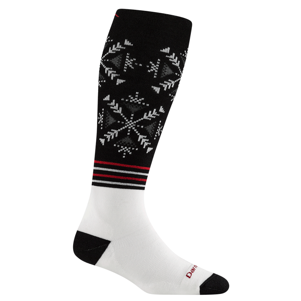 Darn Tough Womens Merino Midweight OTC Sock w/ Cushion Snowfall - Black