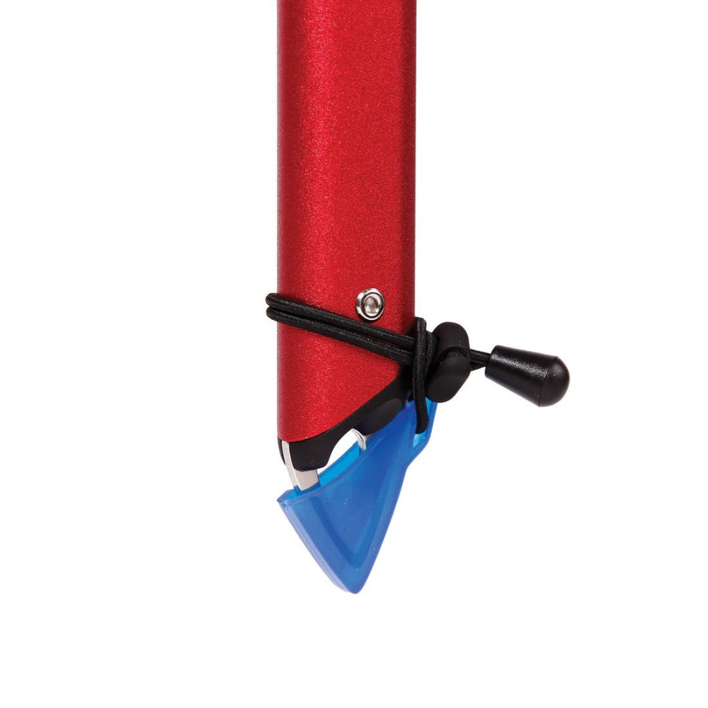 Red tool with a blue blade on a white background