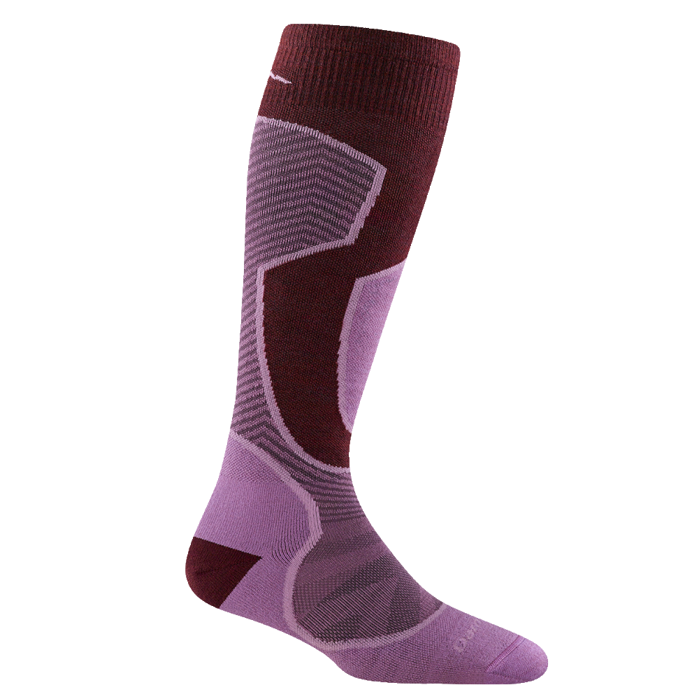 Darn Tough Womens Merino Lightweight OTC Sock w/ Cushion Outer Limits - Burgundy