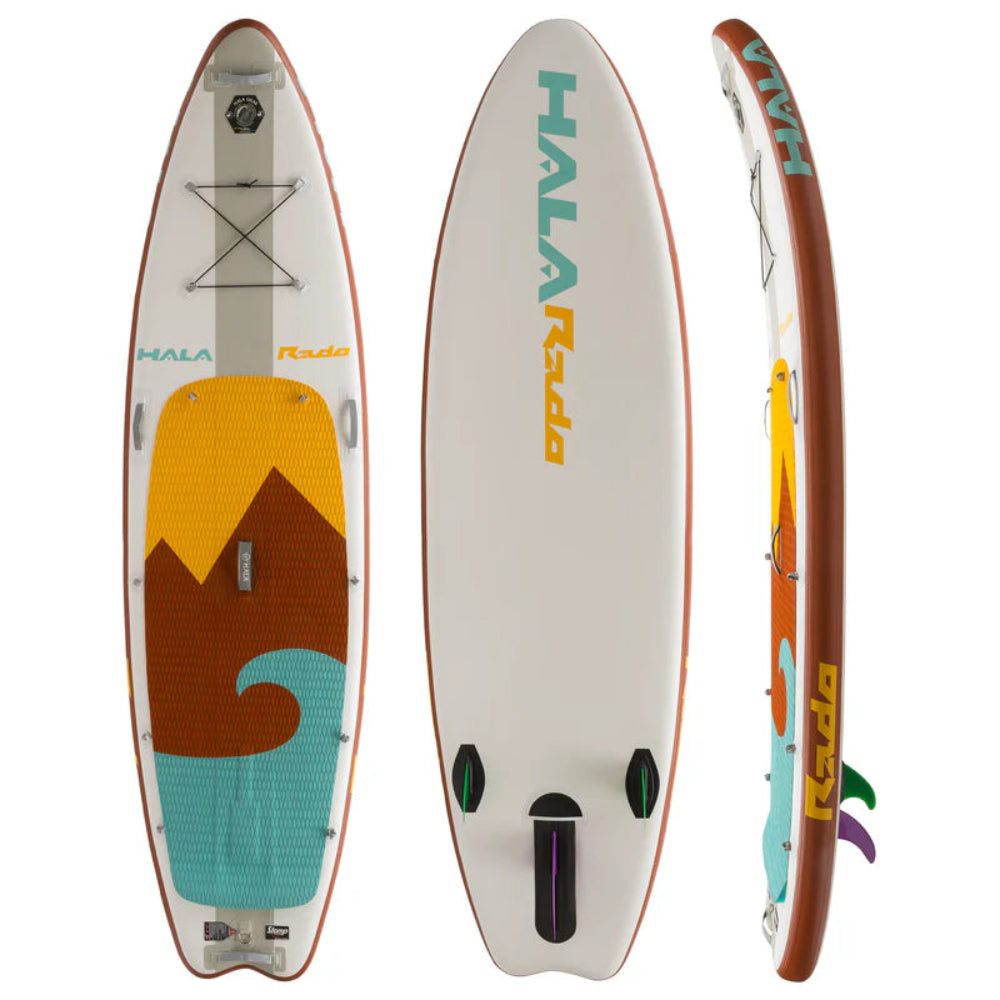 Hala Rado paddleboard shown from multiple angles on a white background