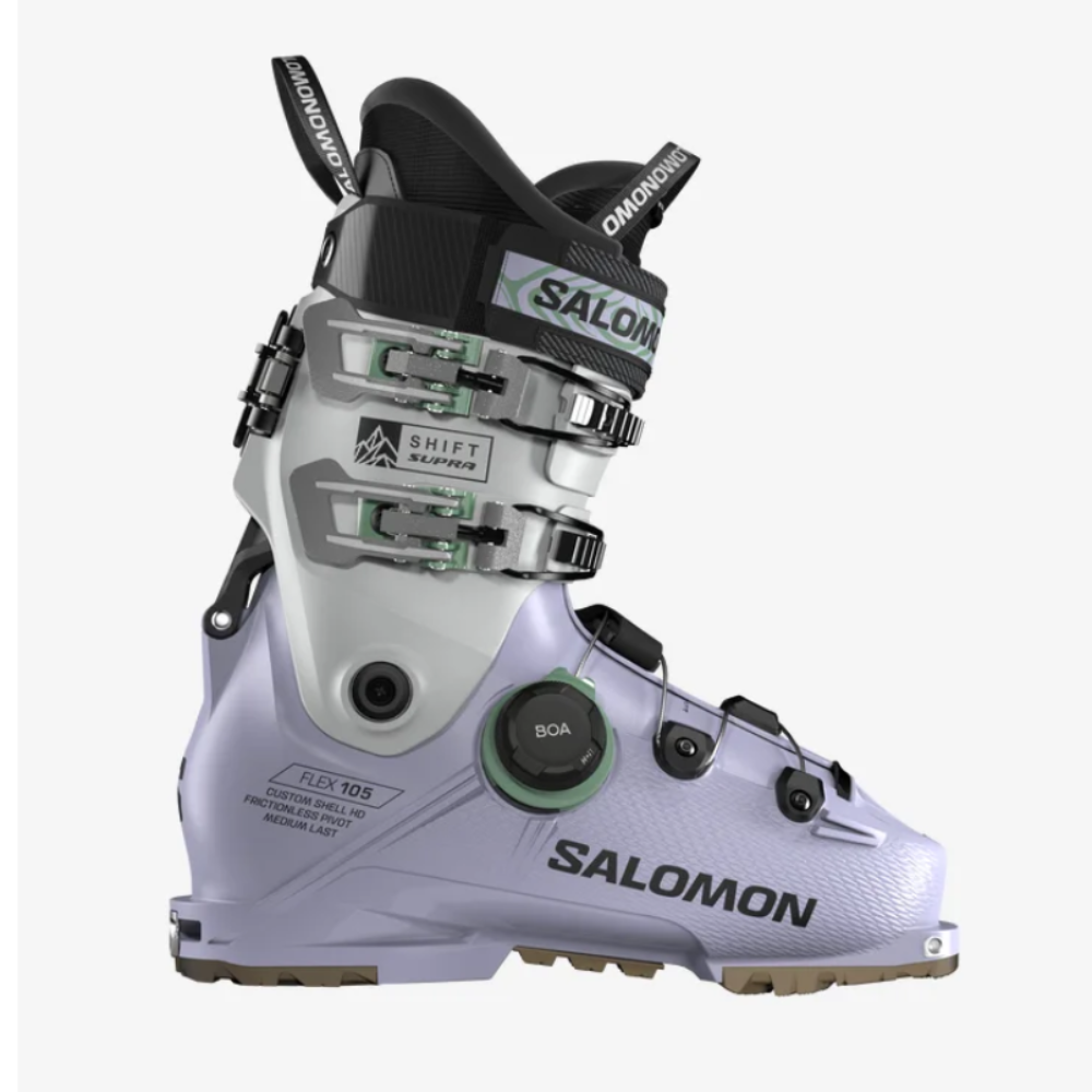 Salomon ski boot on a white background