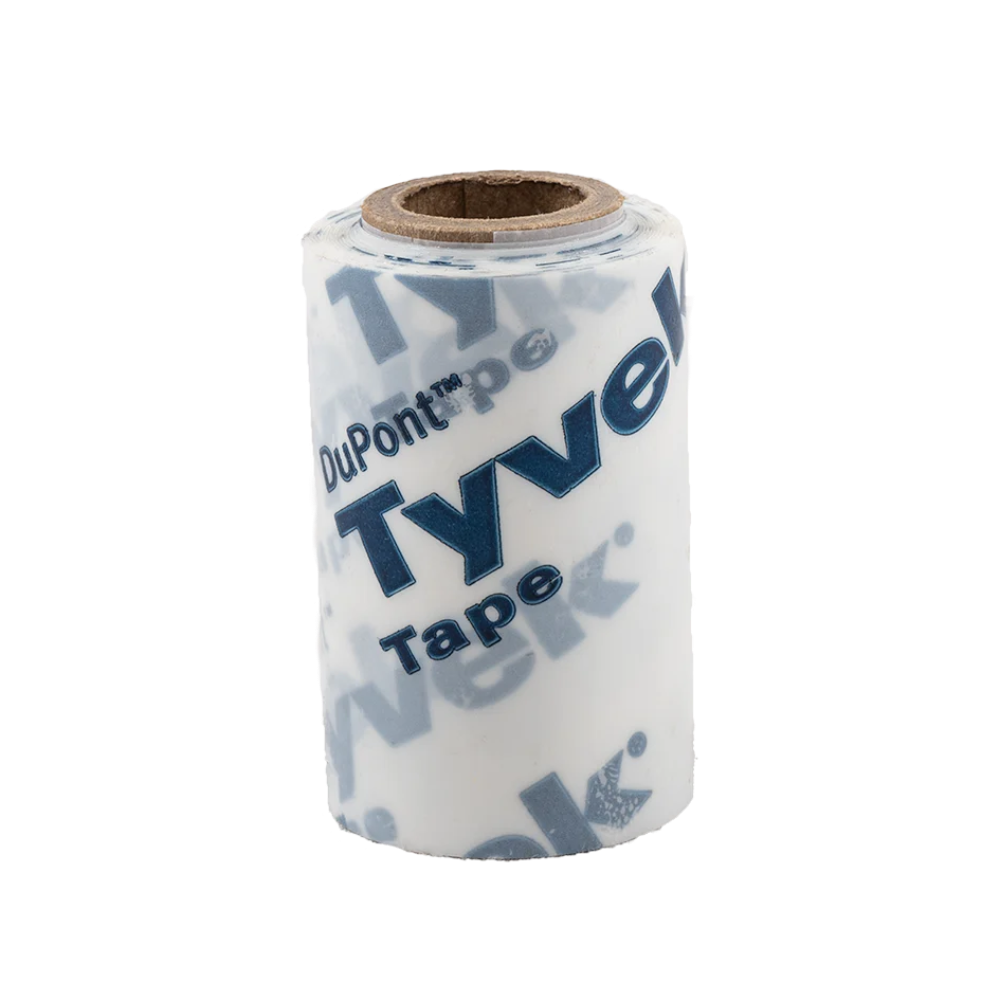 Roll of DuPont Tyvek tape on a white background