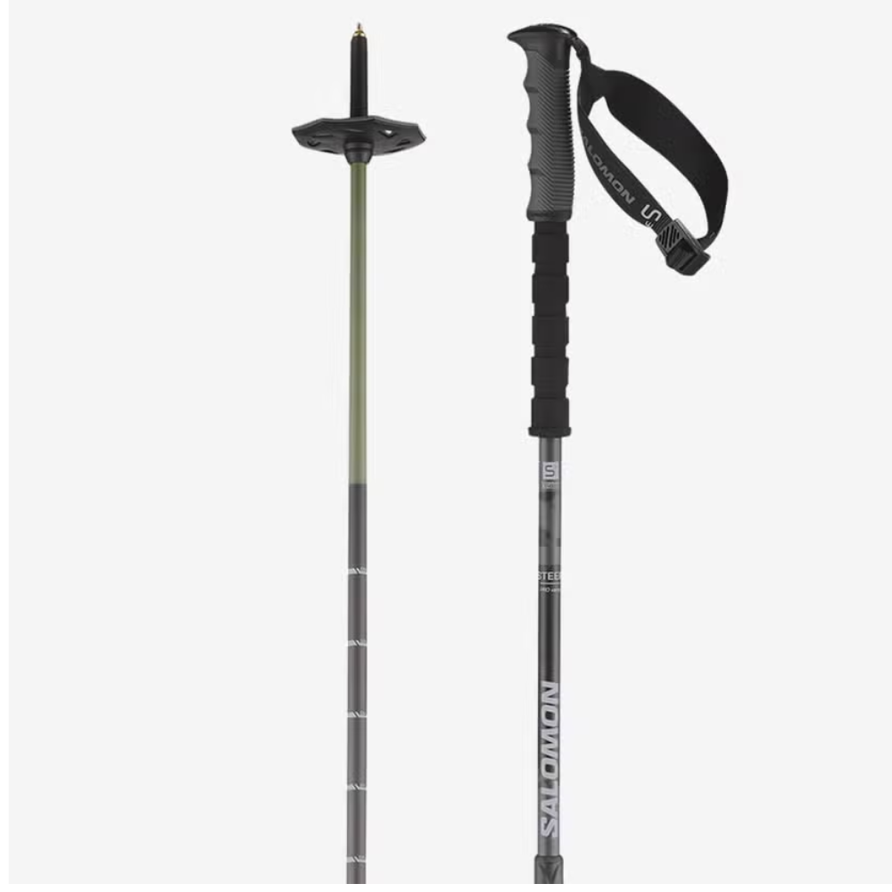 Salomon Steep Pro Vario S3 Ski Poles Black Ebony