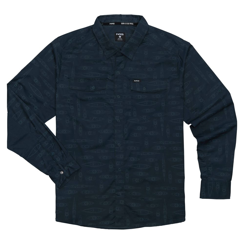 NRS Men's Guide Long-Sleeve Shirt Navy Kayak