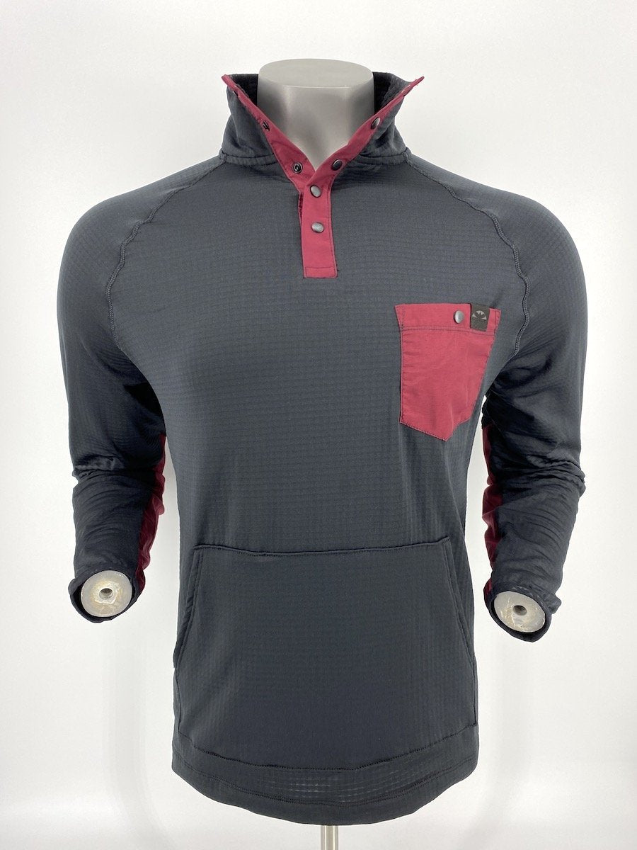 Corbeaux Mens Contour Agent Pullover Black Burgundy Large