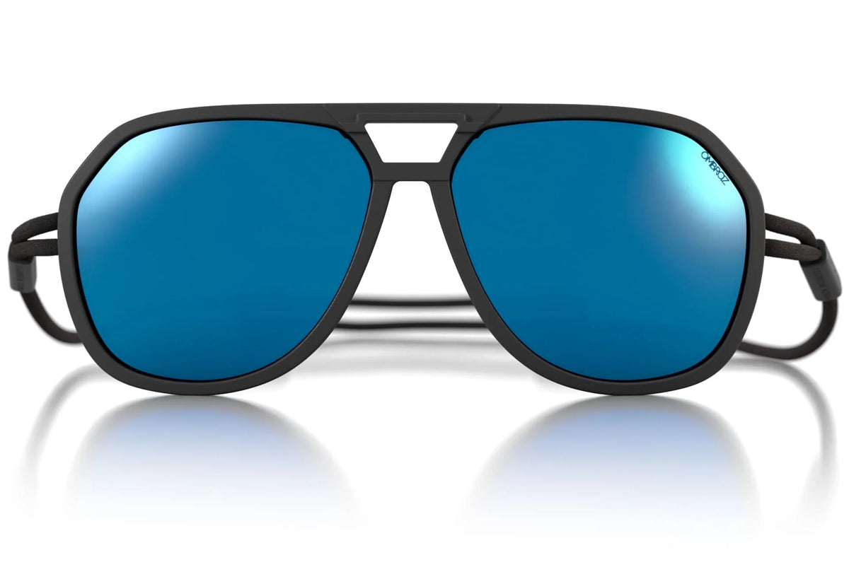 Ombraz Classic Sunglasses Charcoal Polarized Grey Blue Mirror
