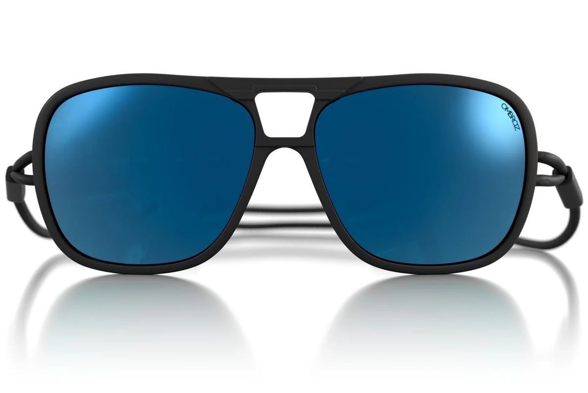 Ombraz Leggero Sunglasses Charcoal Polarized Grey Blue Mirror Regular