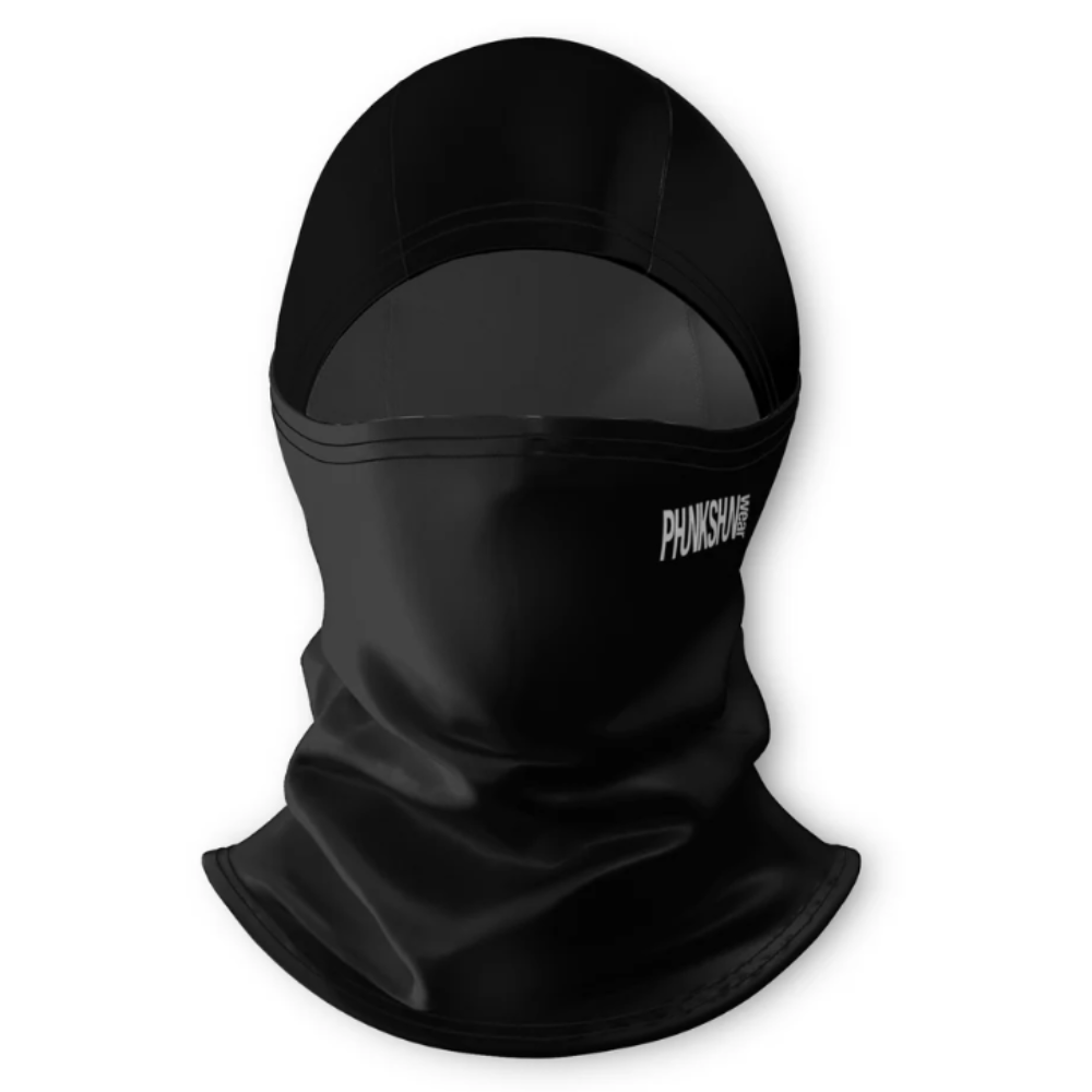 Black Balaclava ski hood on a white background