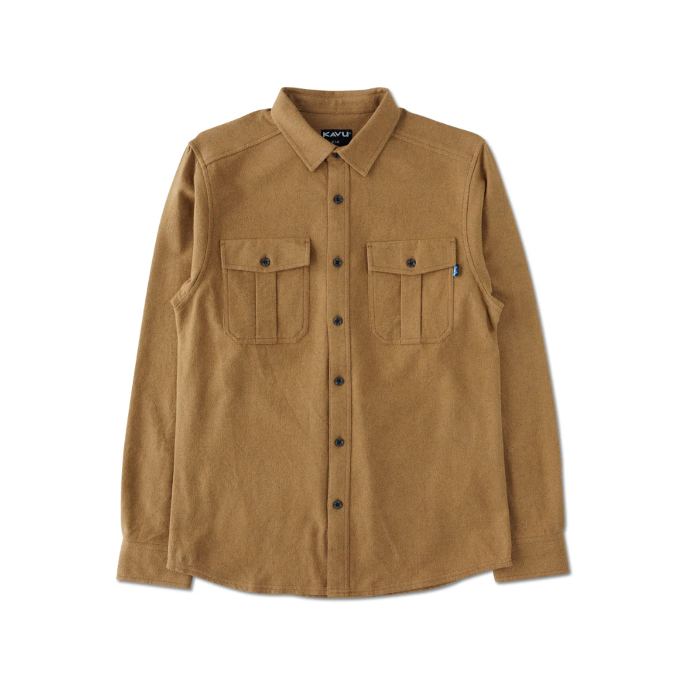 Kavu Trappers Peak Mens Long Sleeve Shirt Bronze Brown XL