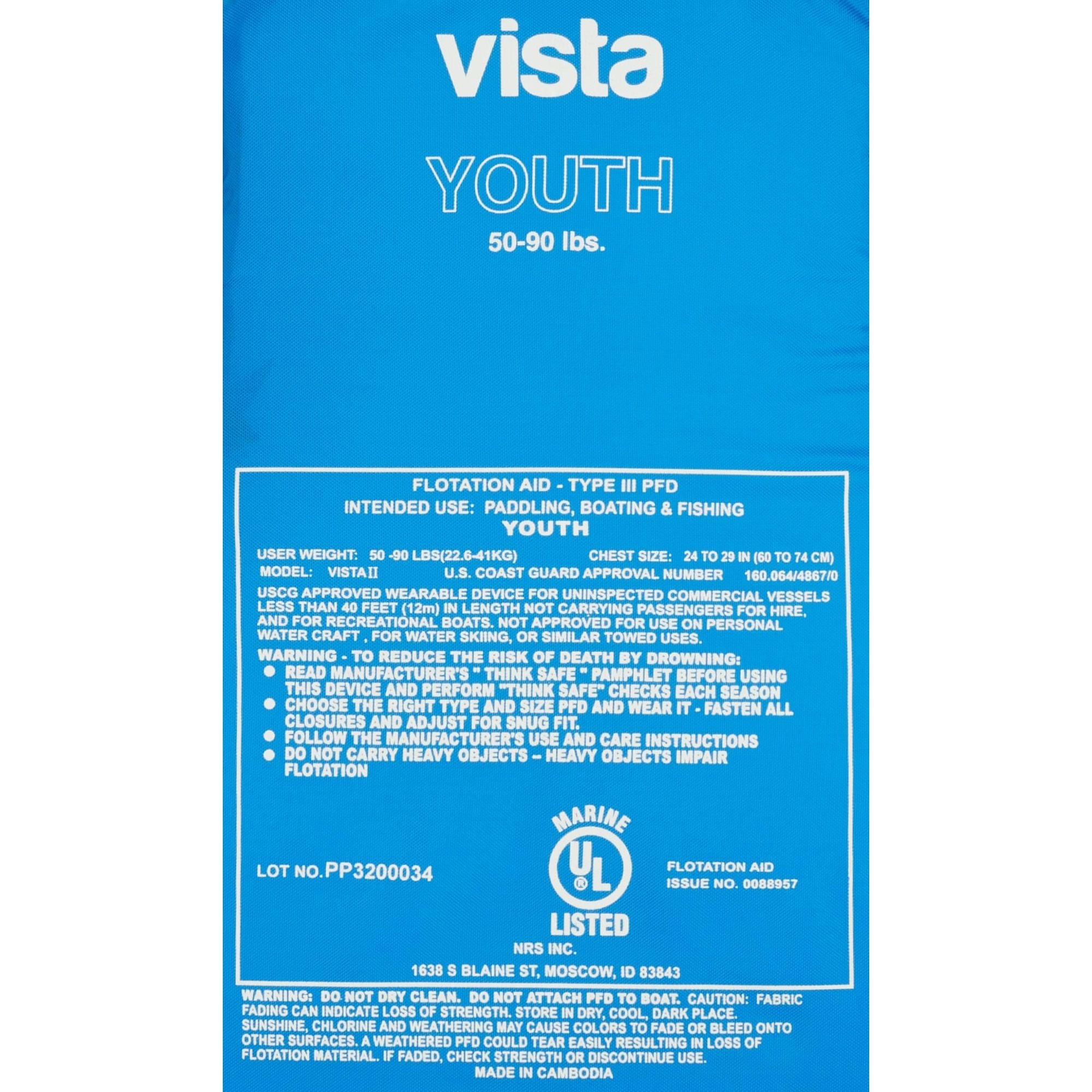 NRS Vista Youth PFD 50-90LBS