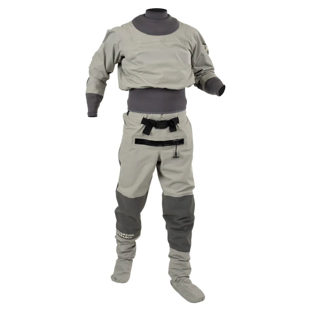 Gray and black Dry suit on a white background
