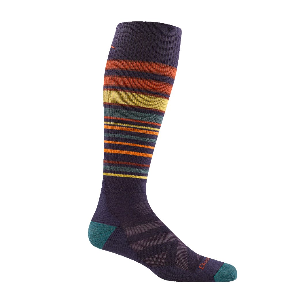 Colorful striped sock on a white background