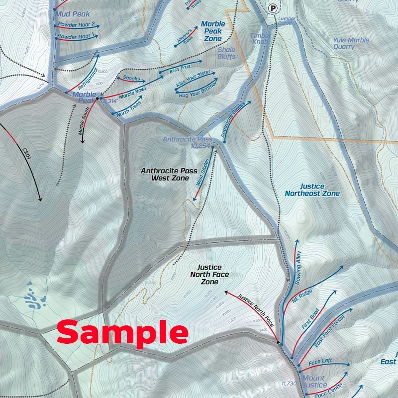 Beacon Ski Map: Marble Colorado