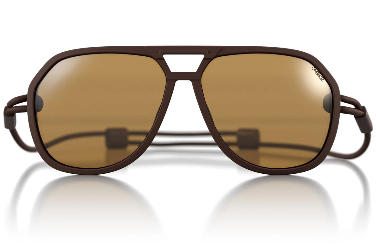 Ombraz Classic Sunglasses Matte Brown Polarized Yellow