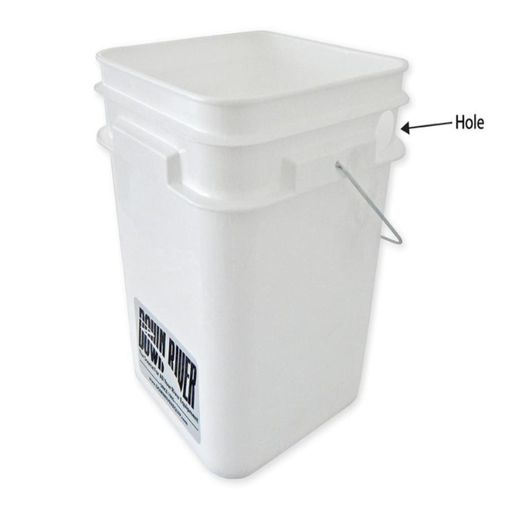 Down River 3.3 Gallon Square Bucket with Metal Handle With Hole