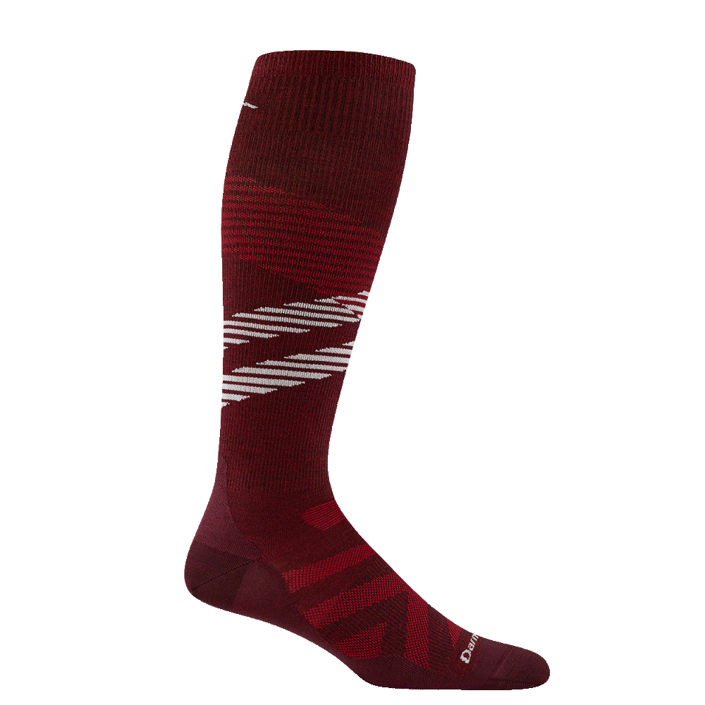Darn Tough Men's Pennant RFL OTC Ultra Light Sock Burgundy Medium (Mens 8 - 9.5)